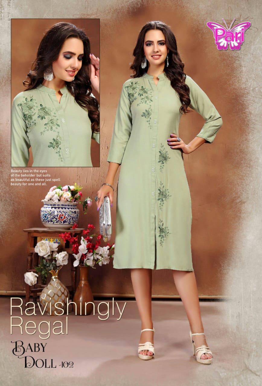 Pari Presents Babydoll Collection Of Heavy Rayon Stylish Designer Kurtis