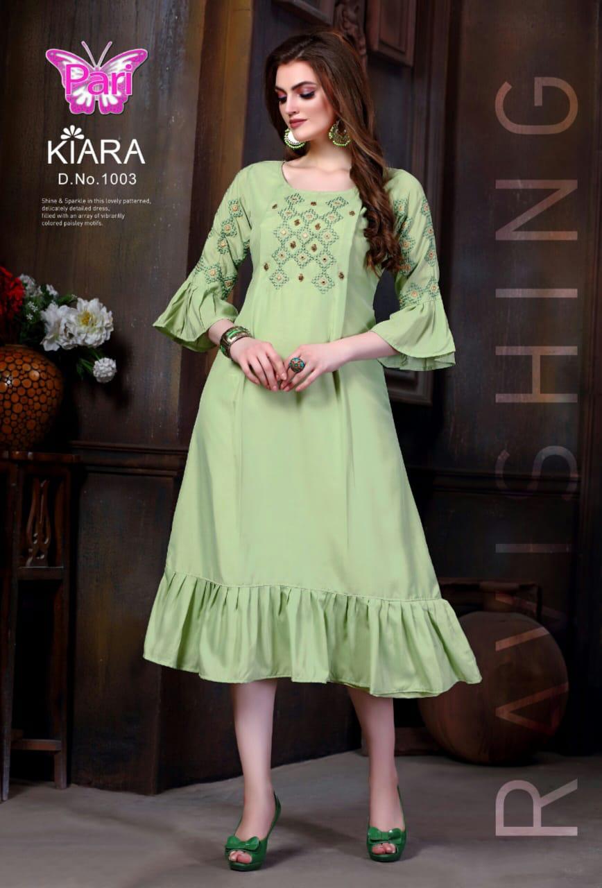 Pari Presents Kiara Collection Of Heavy Muslin Fancy Embroidered Designer Kurtis