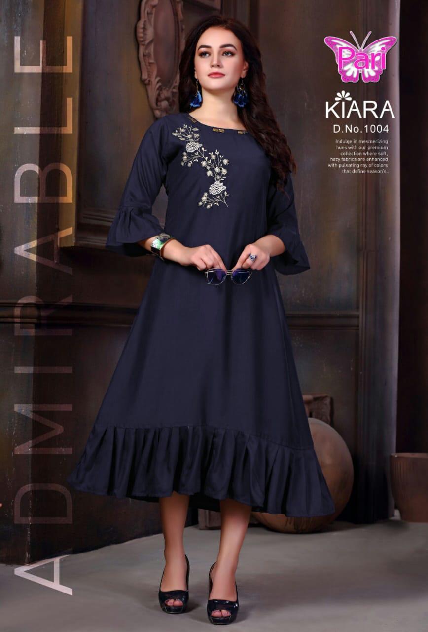 Pari Presents Kiara Collection Of Heavy Muslin Fancy Embroidered Designer Kurtis