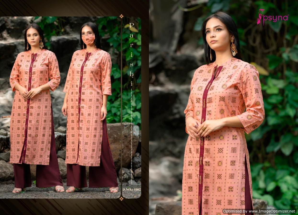 Psyna Presents Parishi Premium 1 Collection Of Heavy Rayon Printed Kurti With Plazo