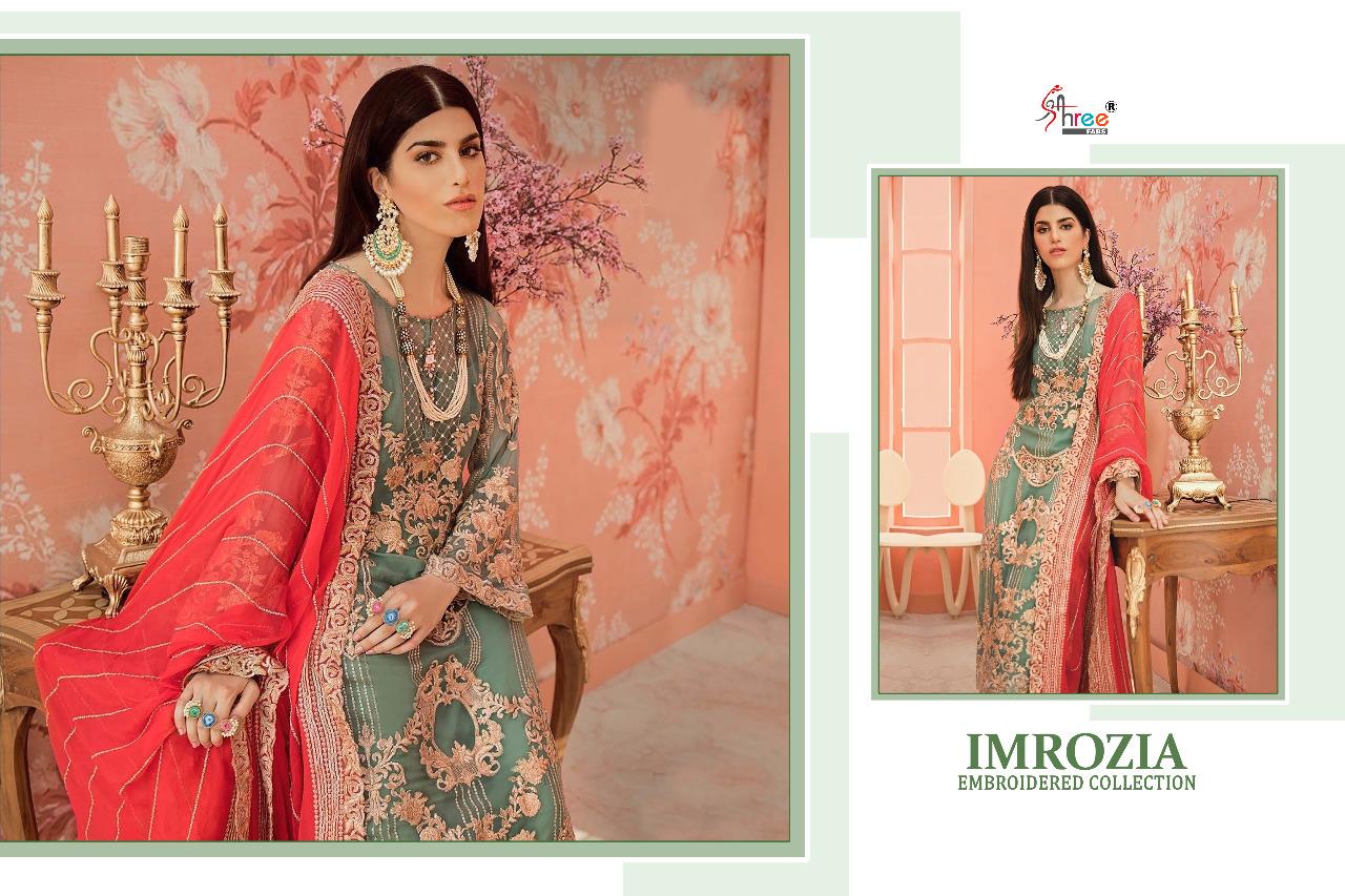 Shree Presents Imrozia Embroidered Collection Of Faux Georgette Heavy Embroidered Designer Pakistani Suits