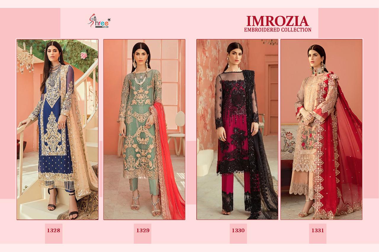 Shree Presents Imrozia Embroidered Collection Of Faux Georgette Heavy Embroidered Designer Pakistani Suits
