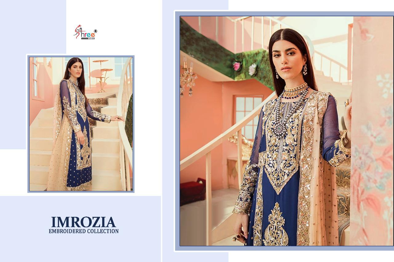 Shree Presents Imrozia Embroidered Collection Of Faux Georgette Heavy Embroidered Designer Pakistani Suits