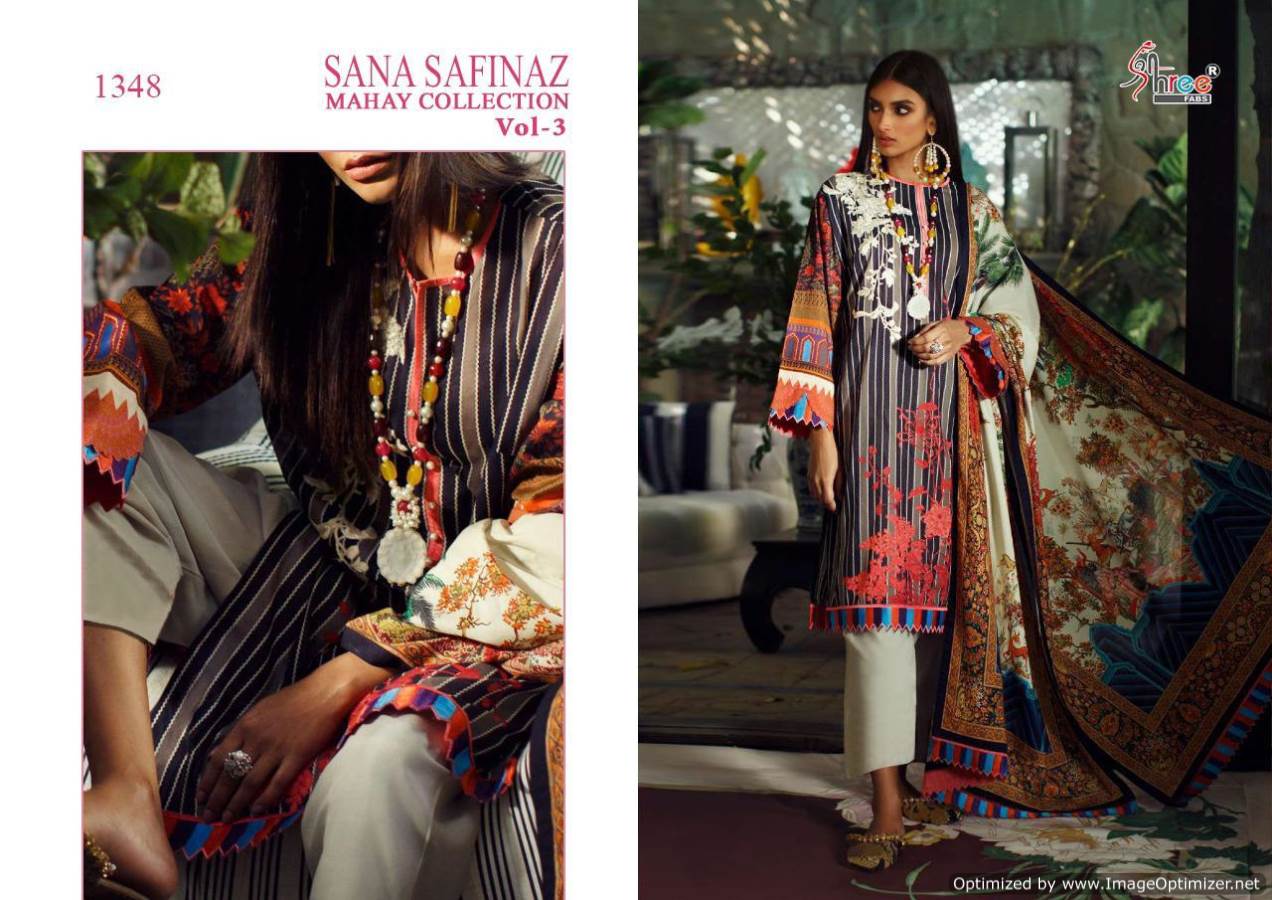 Shree Presents Sana Safinaz Mahay Collection 3 Of Jam Satin Heavy Embroidery Pakistani Suits