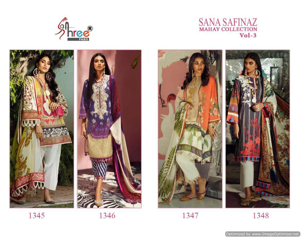Shree Presents Sana Safinaz Mahay Collection 3 Of Jam Satin Heavy Embroidery Pakistani Suits