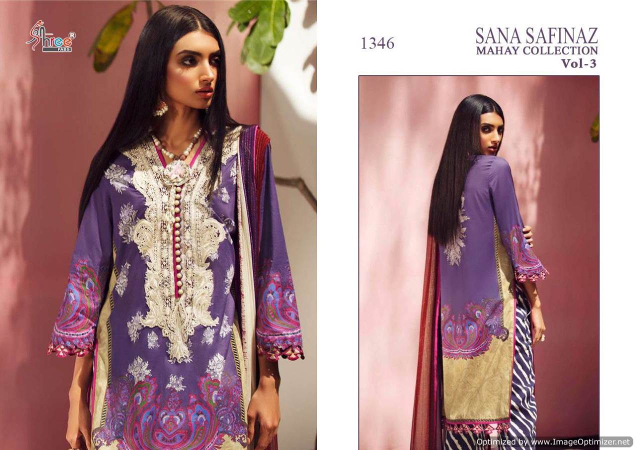 Shree Presents Sana Safinaz Mahay Collection 3 Of Jam Satin Heavy Embroidery Pakistani Suits