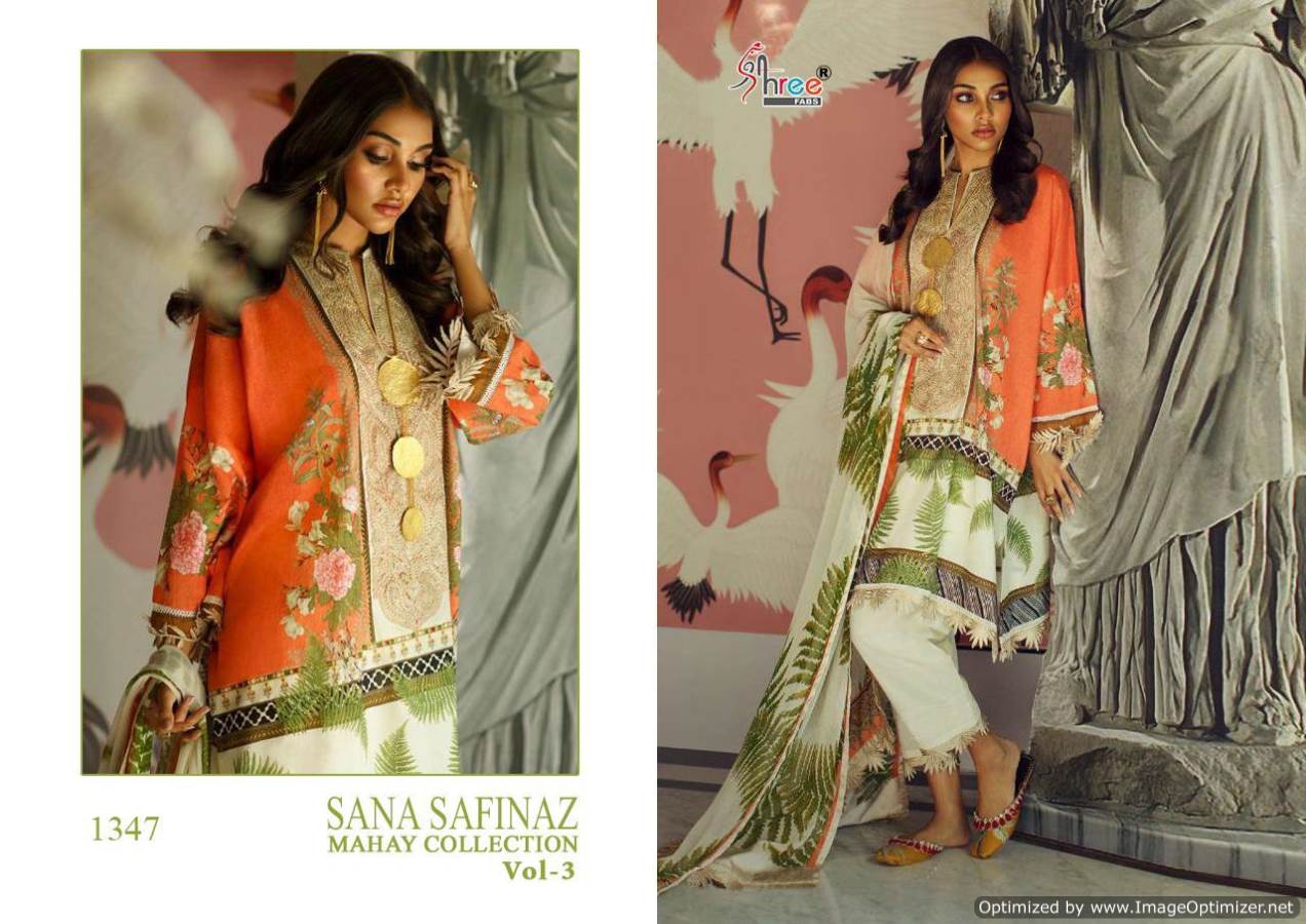 Shree Presents Sana Safinaz Mahay Collection 3 Of Jam Satin Heavy Embroidery Pakistani Suits