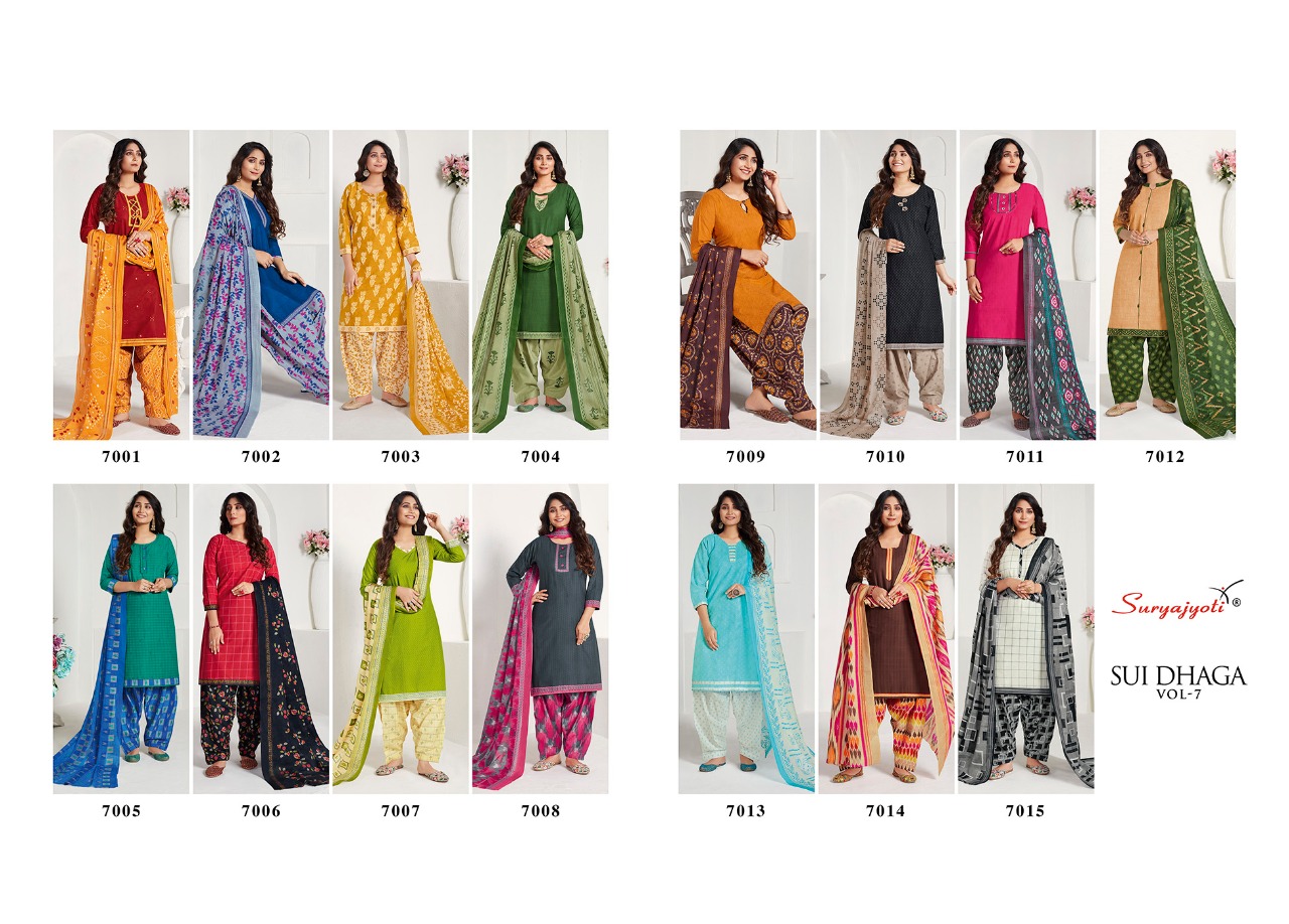 Suryajyoti Presents Sui Dhaga 7 Collection Of Ready Made Cotton Printed Salwar Suit