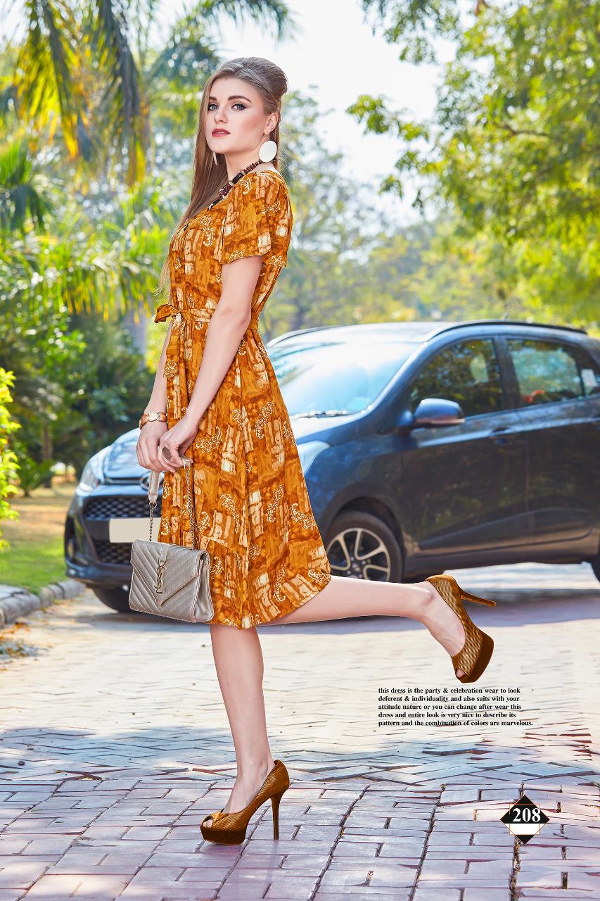 Trendy Presents Flyeer Collection Of Heavy Rayon Printed Short Round Kurtis
