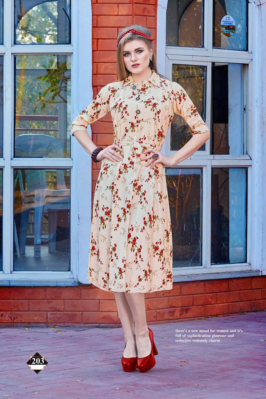 Trendy Presents Flyeer Collection Of Heavy Rayon Printed Short Round Kurtis
