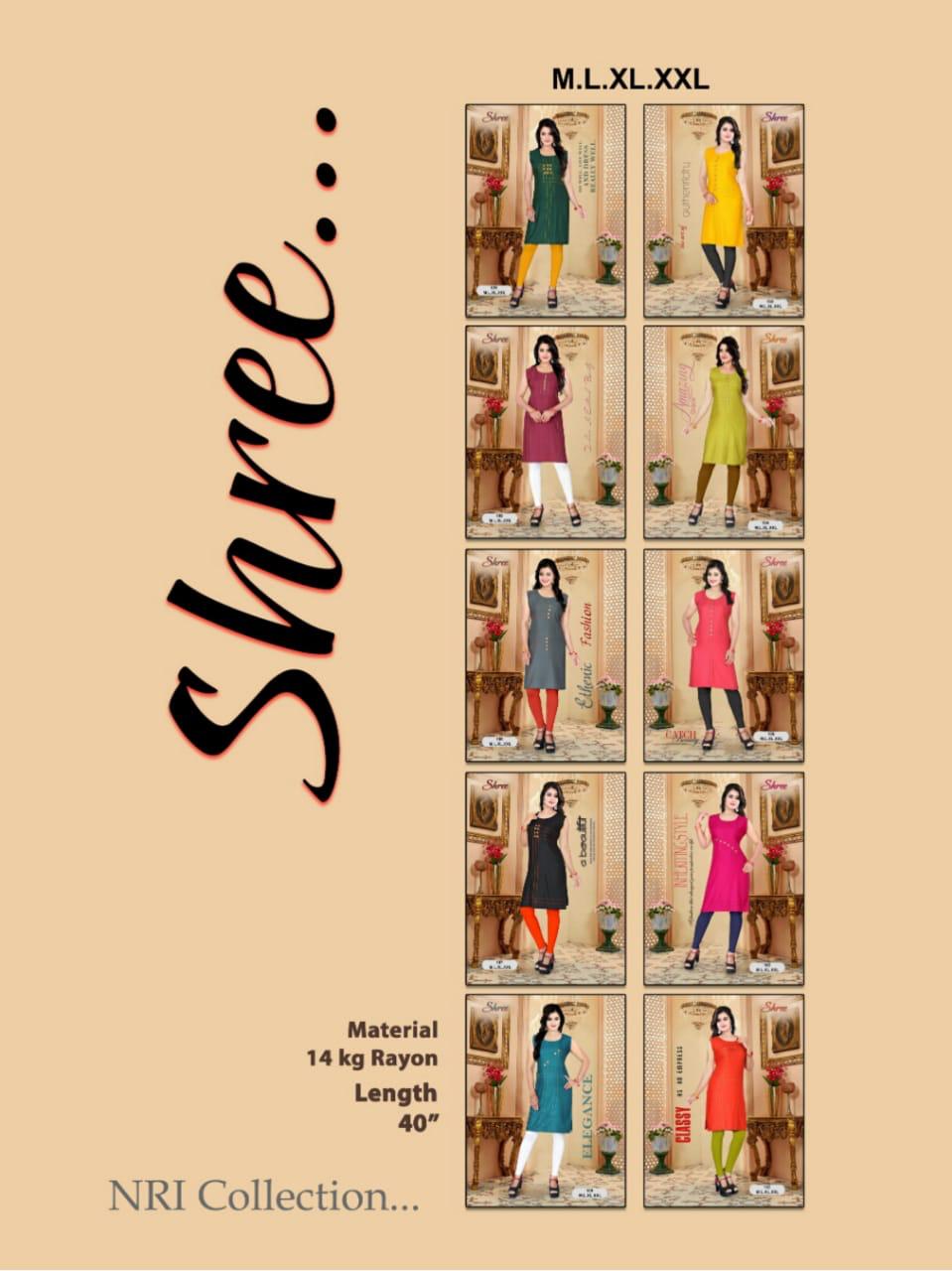 Trendy Presents Shree Collection Of Heavy Rayon Printed Casual Wear Short Kurtis