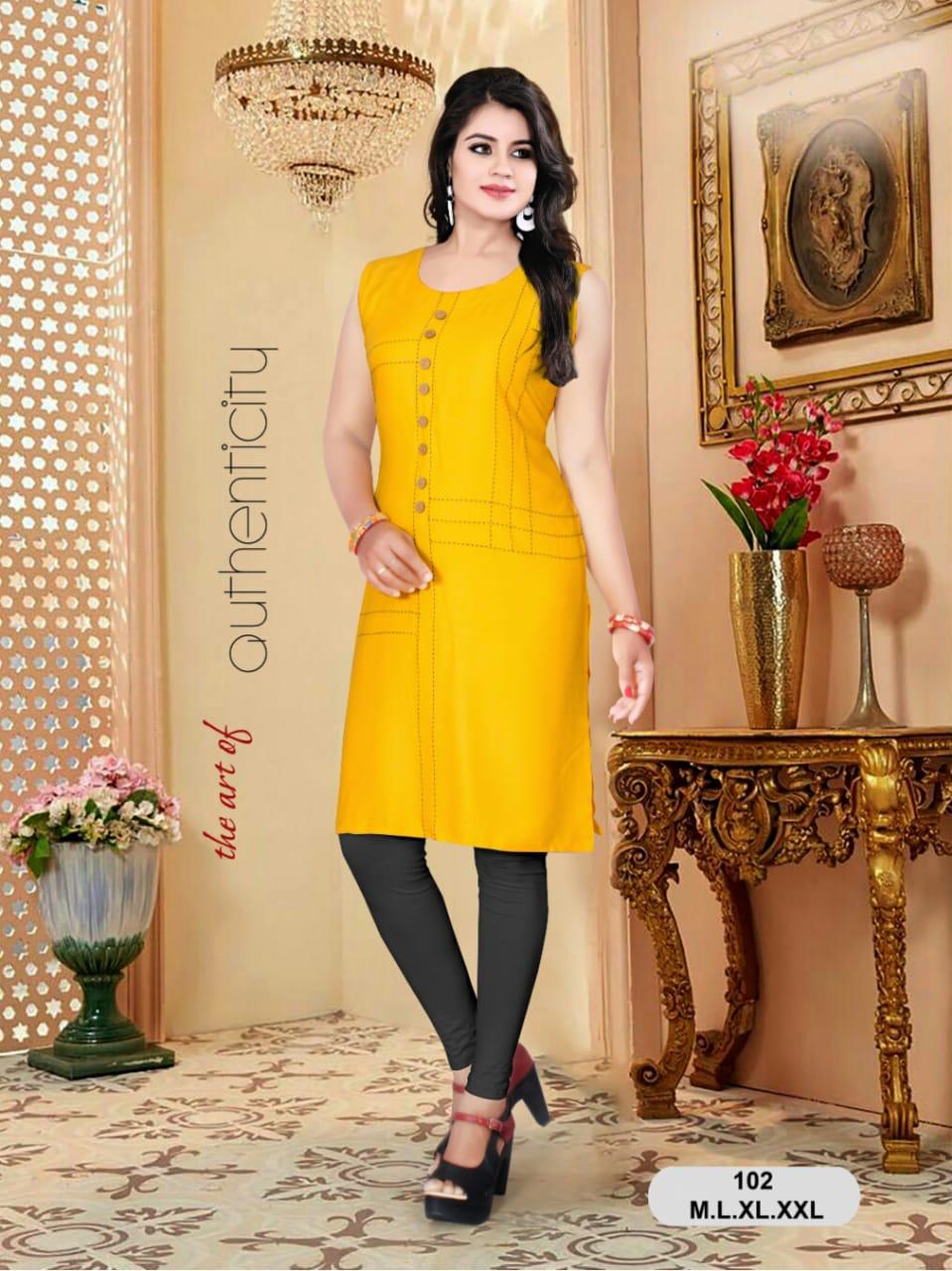 SHREE FABS R 1002 READYMADE KURTI WITH PANTS