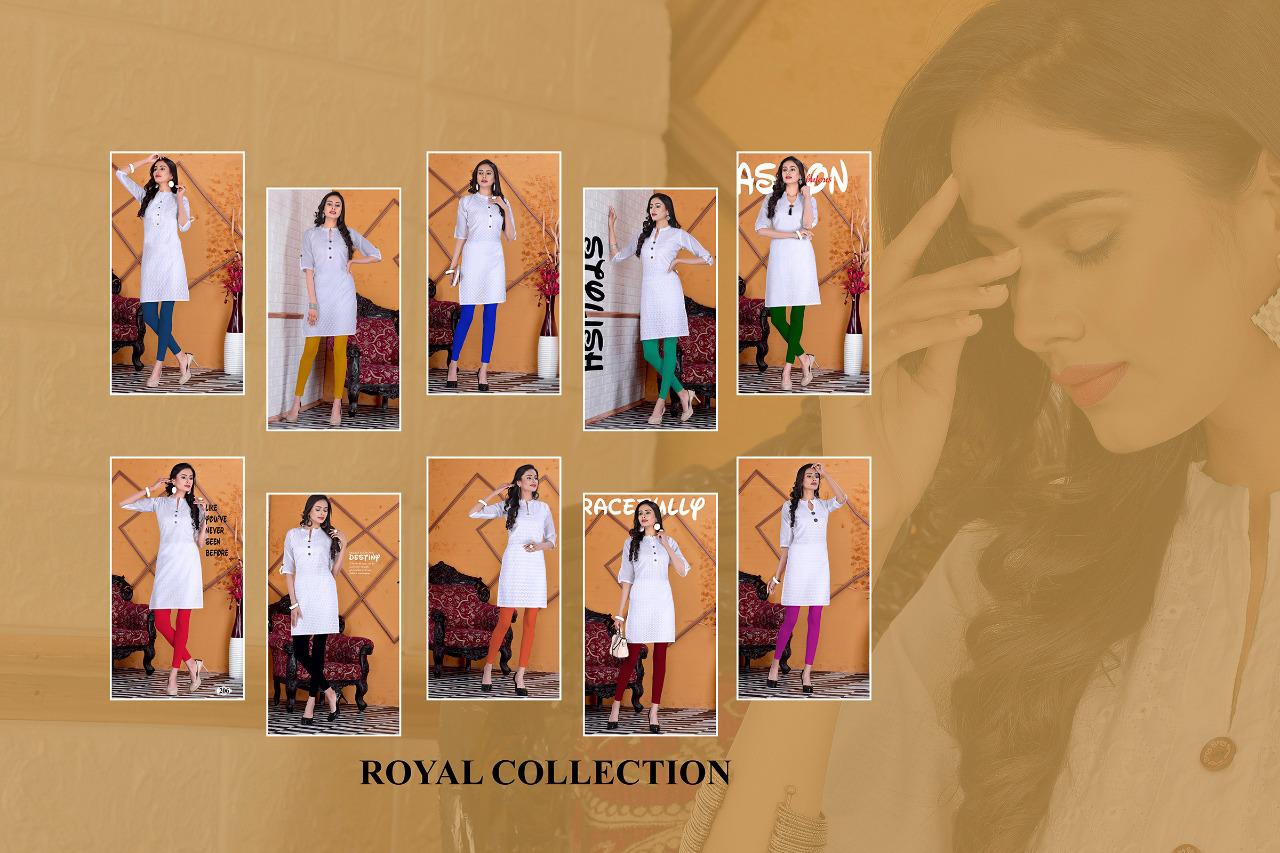 Trendy Presents White Dessert Collection Of Chikan Cotton Straight-cut Short Kurtis