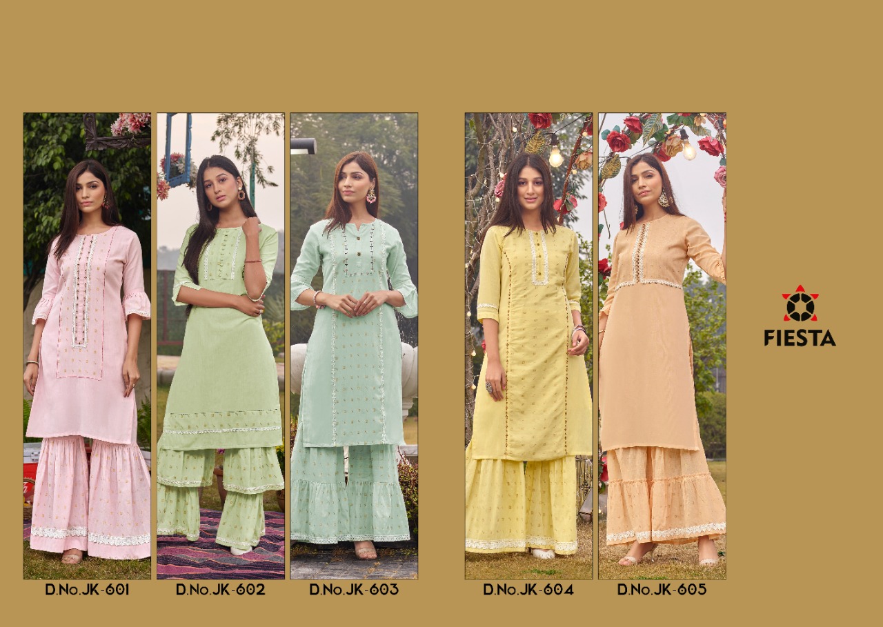 Fiesta Prsents Brand New Minaar Catalogue Kurtis With Sharara