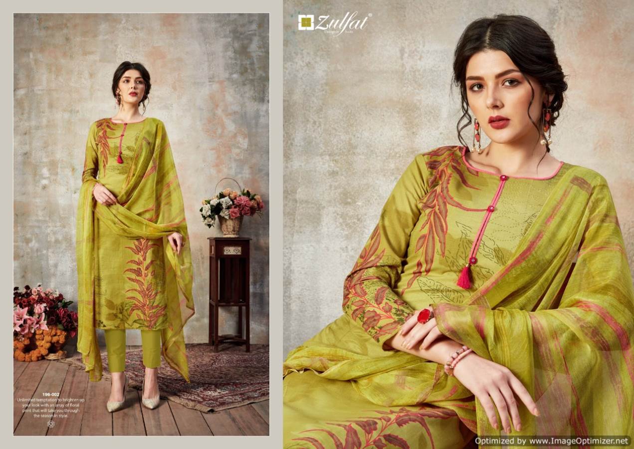 Zulfat Presents Florence 3 Collection Of Pure Cotton Designer Digital Style Dress Materials