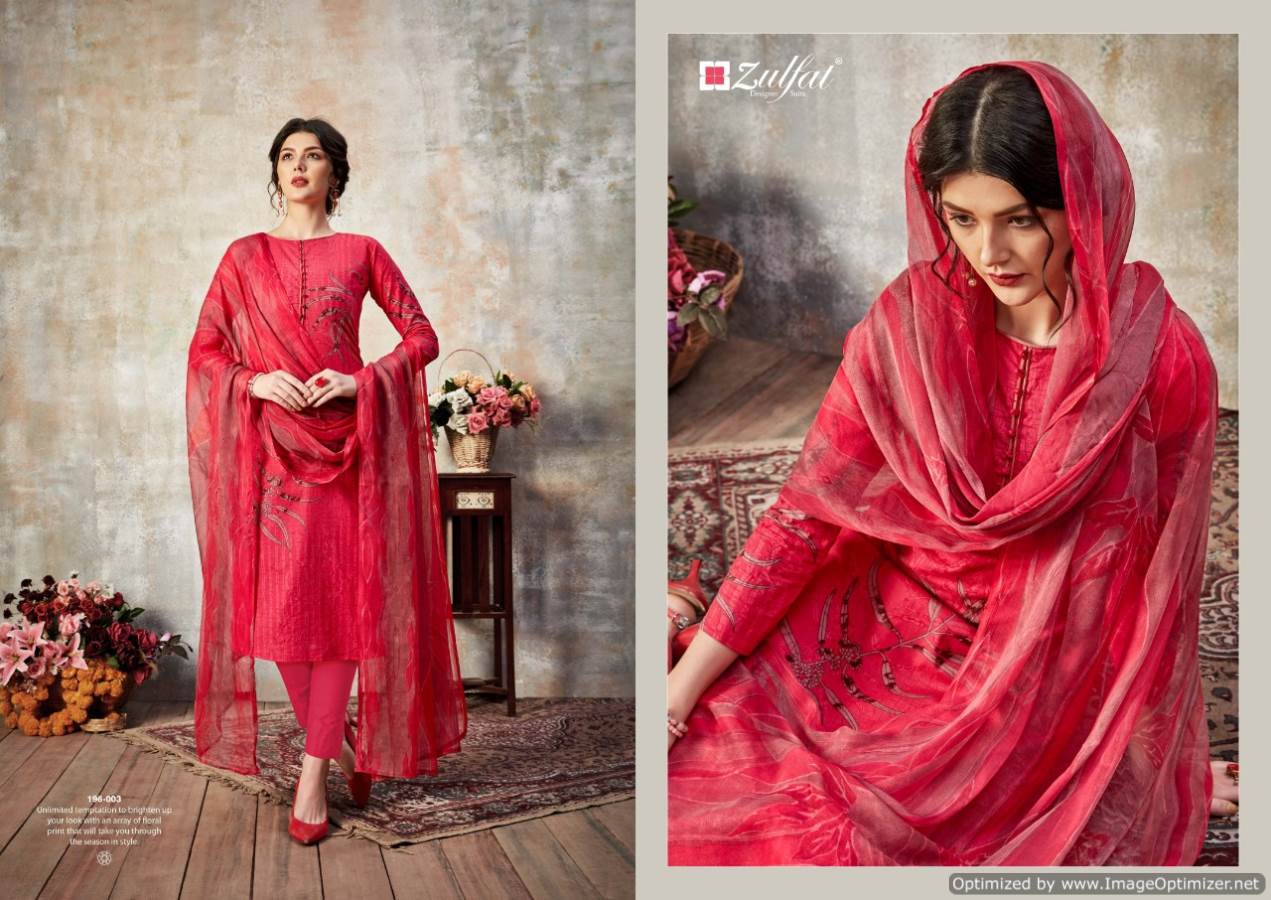 Zulfat Presents Florence 3 Collection Of Pure Cotton Designer Digital Style Dress Materials