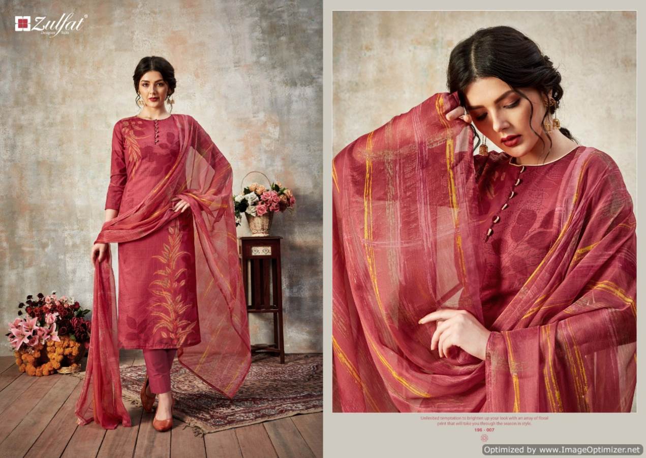 Zulfat Presents Florence 3 Collection Of Pure Cotton Designer Digital Style Dress Materials