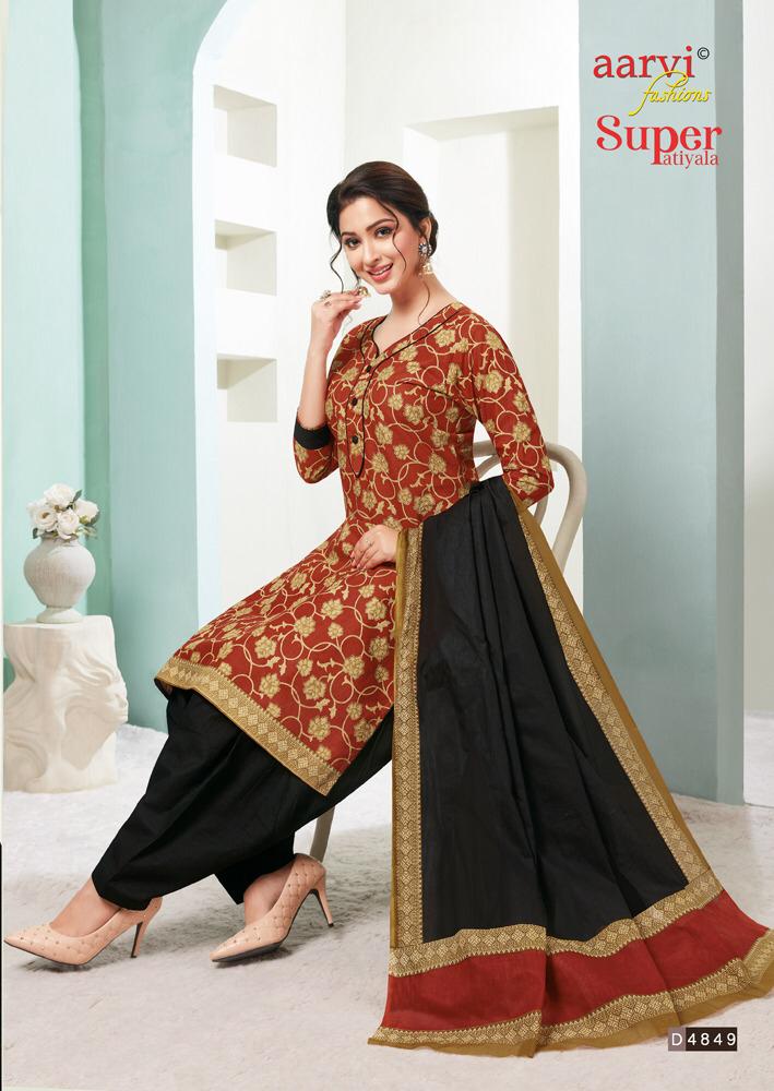 Aarvi Presents Super Patiyala 2 Cambric Cotton Ready Made Dress Collection
