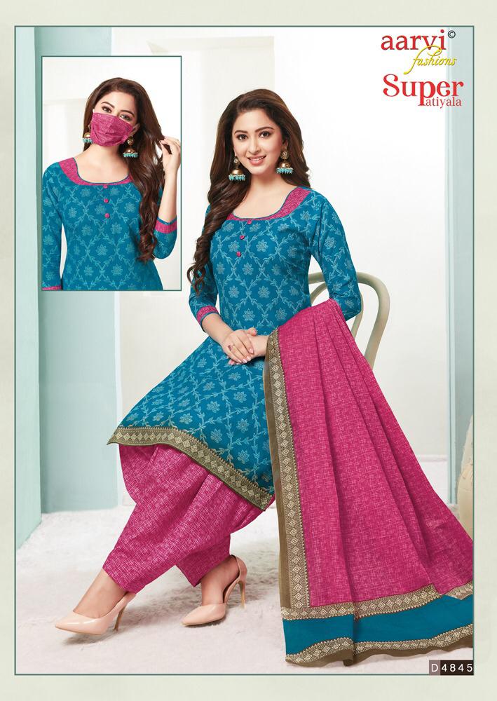 Aarvi Presents Super Patiyala 2 Cambric Cotton Ready Made Dress Collection