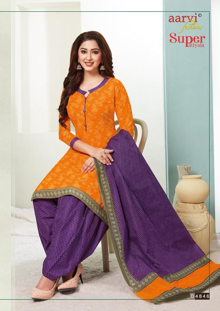 Aarvi Presents Super Patiyala 2 Cambric Cotton Ready Made Dress Collection