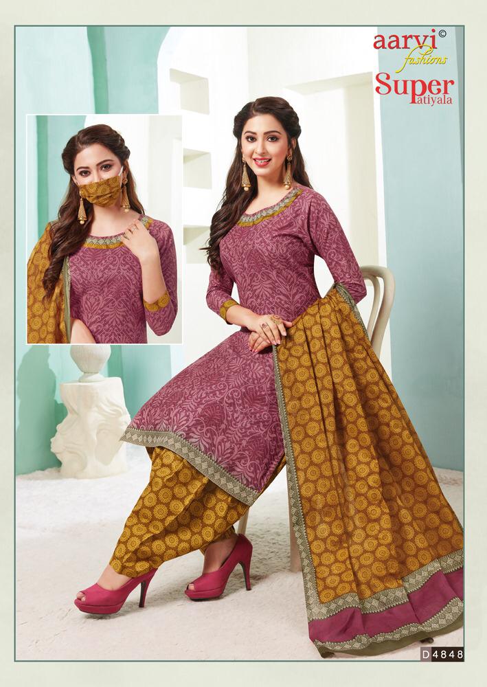 Aarvi Presents Super Patiyala 2 Cambric Cotton Ready Made Dress Collection