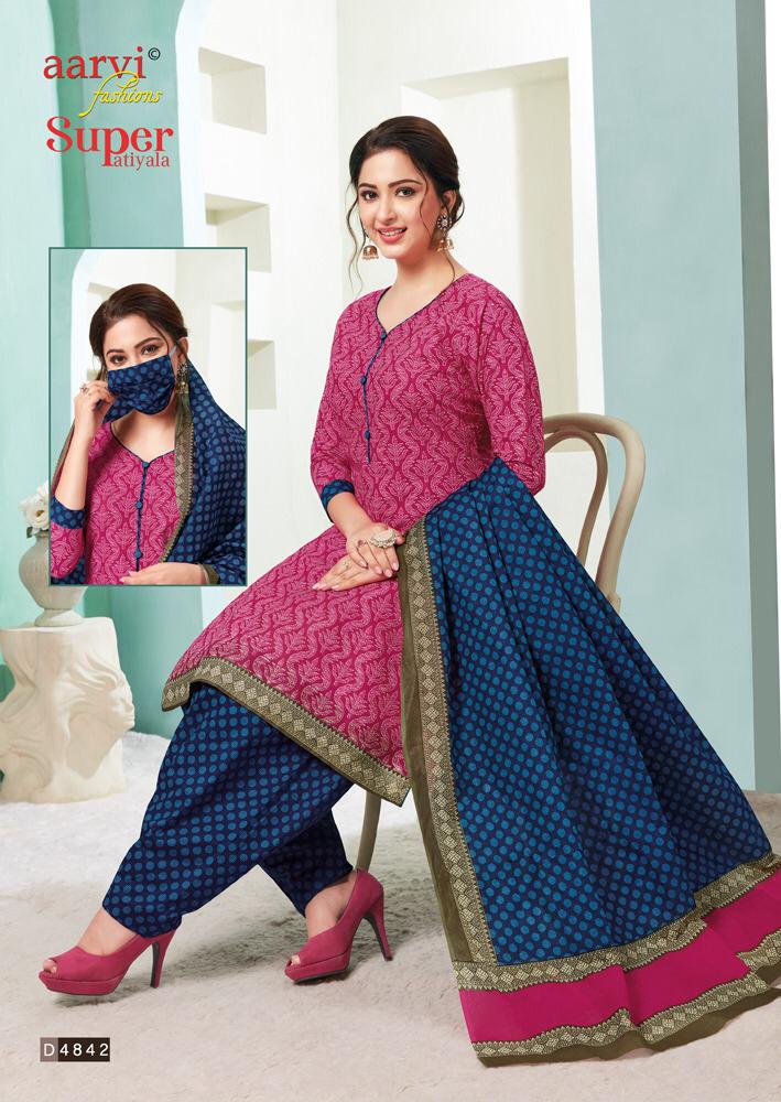 Aarvi Presents Super Patiyala 2 Cambric Cotton Ready Made Dress Collection