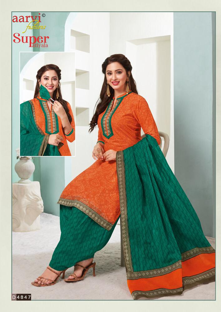 Aarvi Presents Super Patiyala 2 Cambric Cotton Ready Made Dress Collection