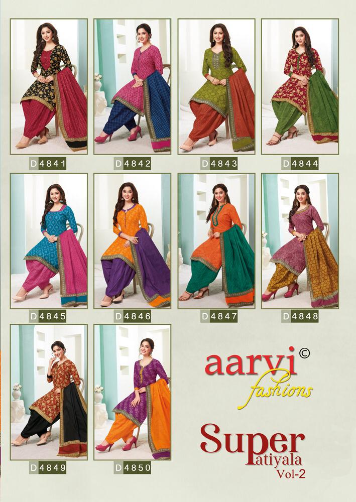 Aarvi Presents Super Patiyala 2 Cambric Cotton Ready Made Dress Collection