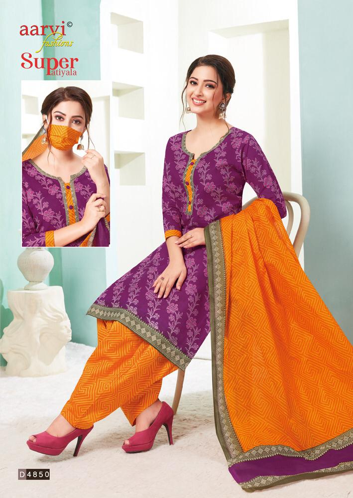 Aarvi Presents Super Patiyala 2 Cambric Cotton Ready Made Dress Collection