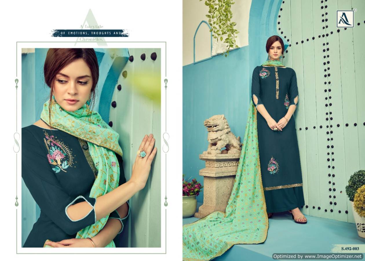 Alok Presents Aakar Pure Viscose Muslin Designer Dress Material