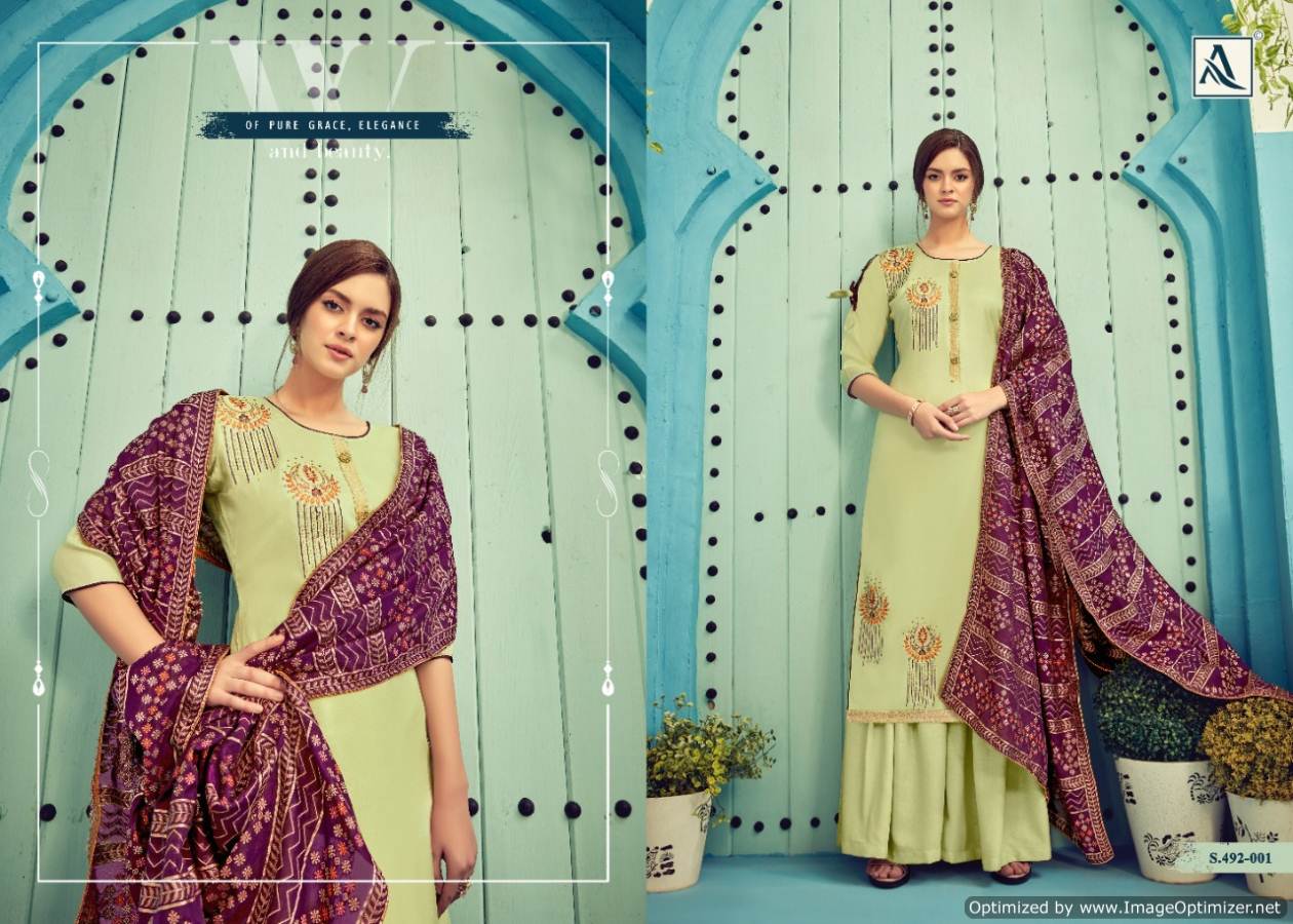 Alok Presents Aakar Pure Viscose Muslin Designer Dress Material