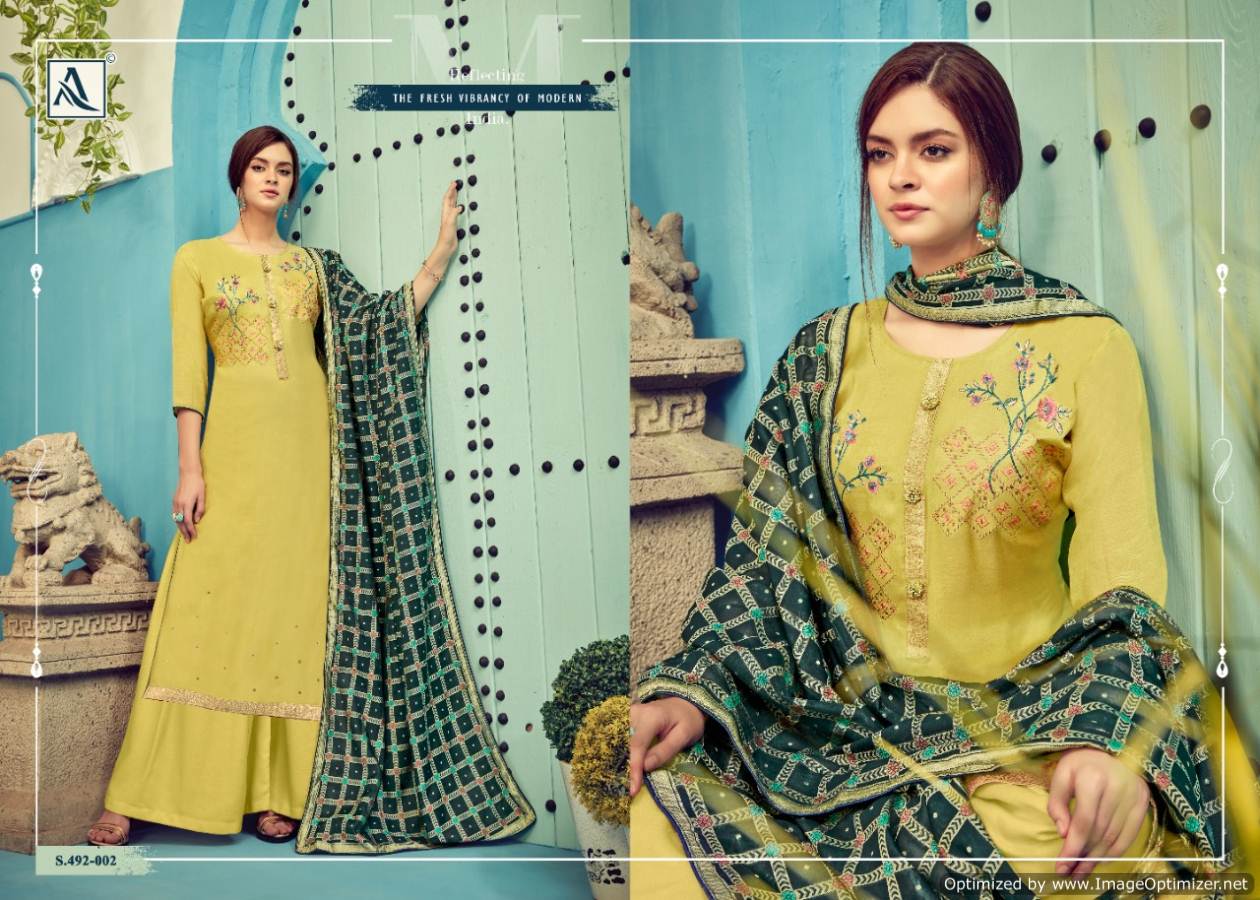 Alok Presents Aakar Pure Viscose Muslin Designer Dress Material