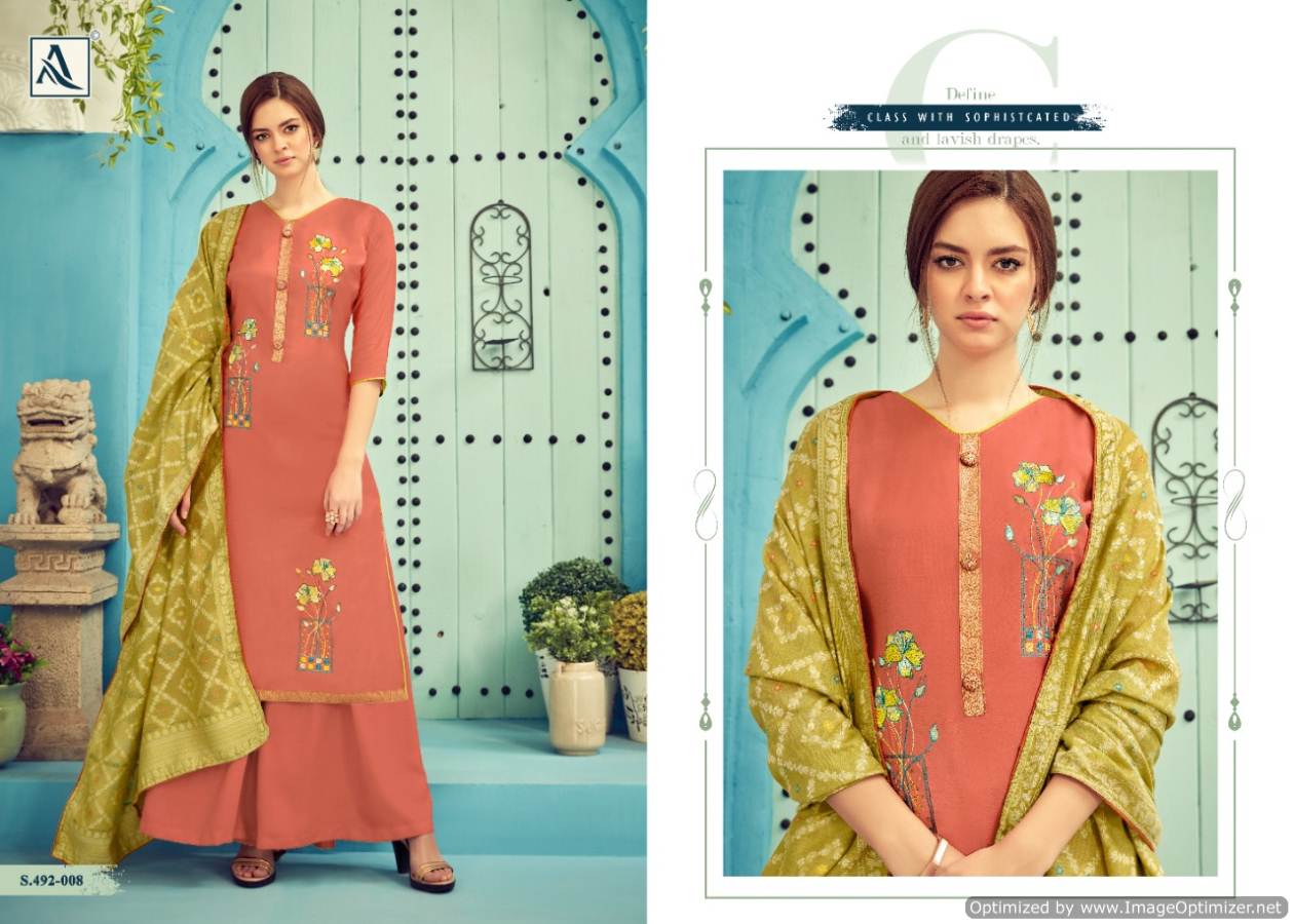 Alok Presents Aakar Pure Viscose Muslin Designer Dress Material