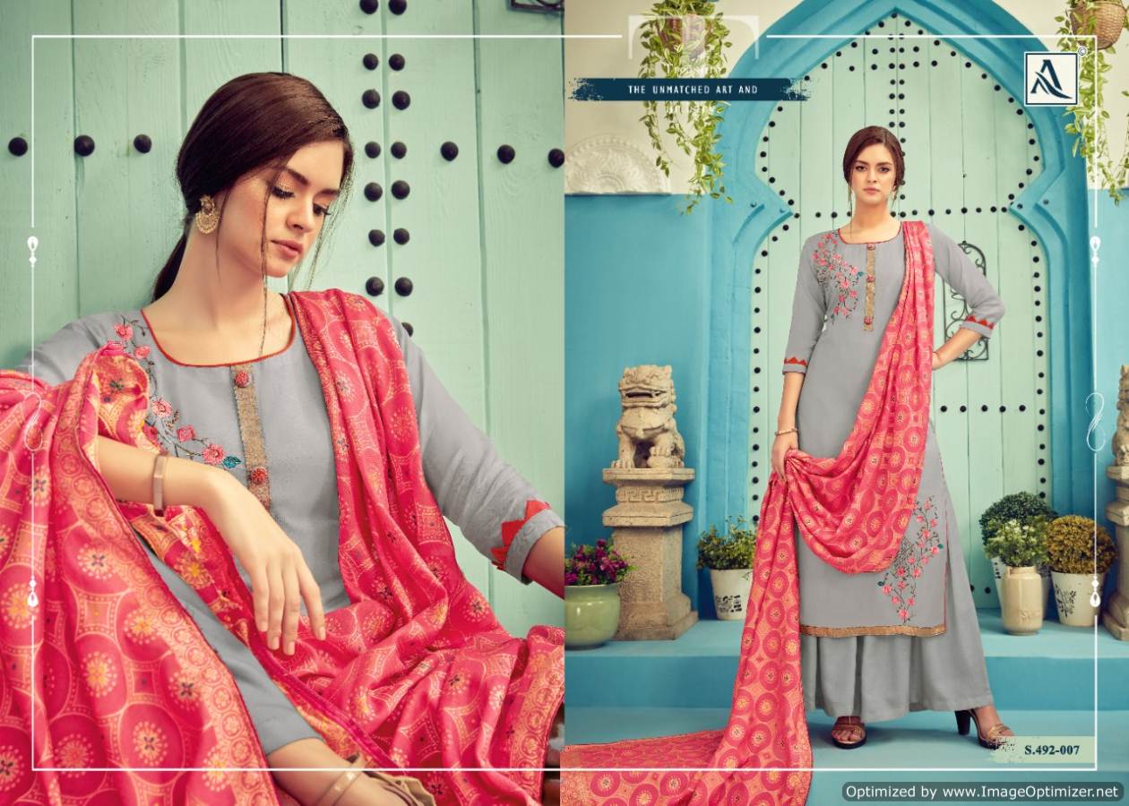 Alok Presents Aakar Pure Viscose Muslin Designer Dress Material