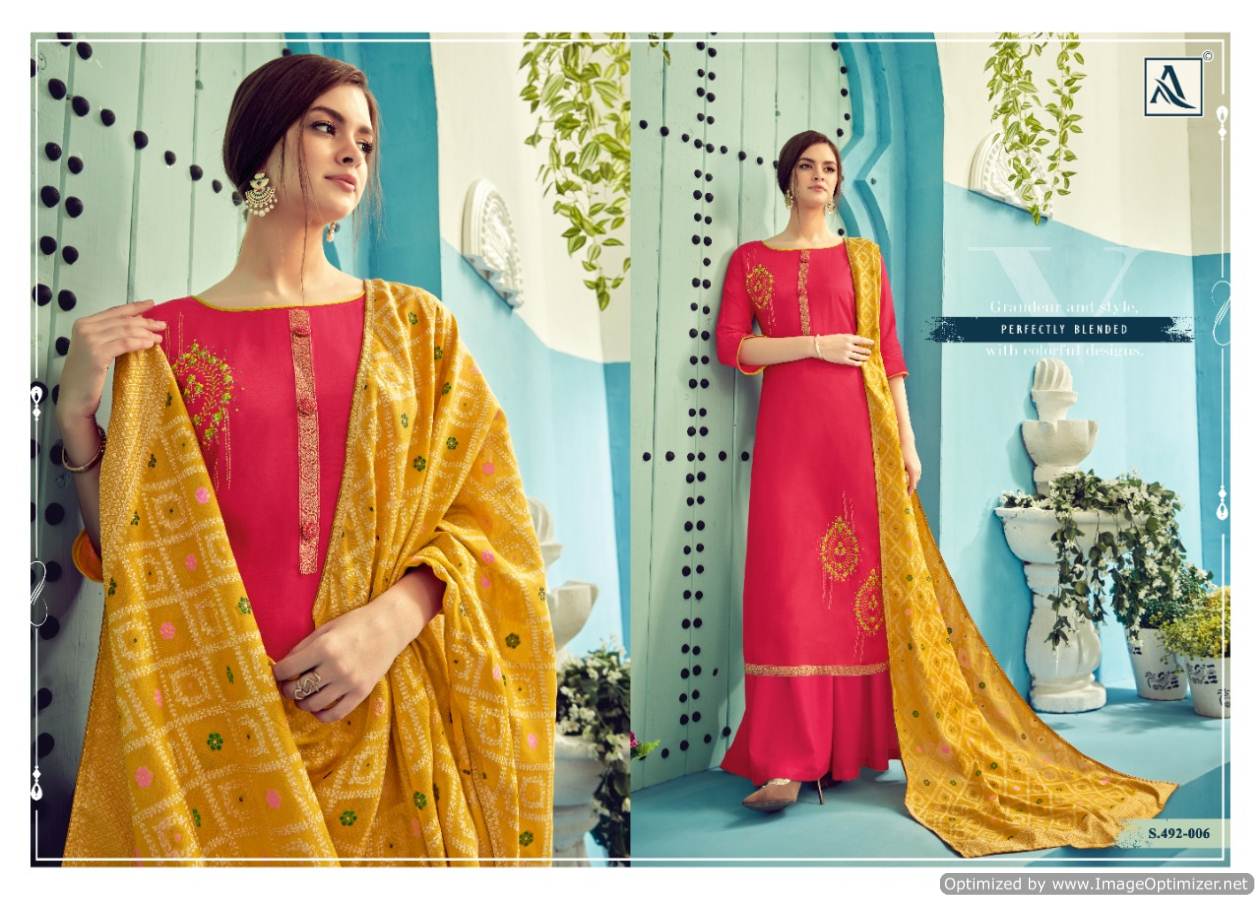 Alok Presents Aakar Pure Viscose Muslin Designer Dress Material