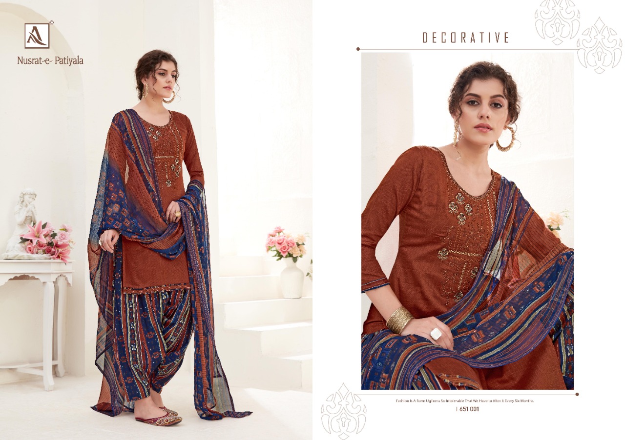 Alok Presents Nusrat-e-patiyala Designer Suits