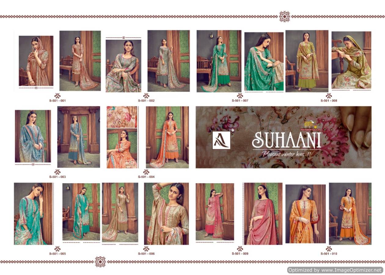 Alok Presents Suhani Pure Pashmina Dress Material