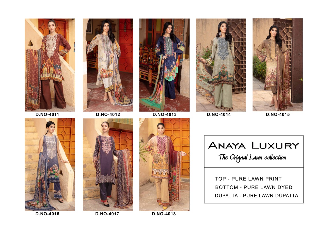 Anaya Luxury Lawn Collection Karachi Dress Material