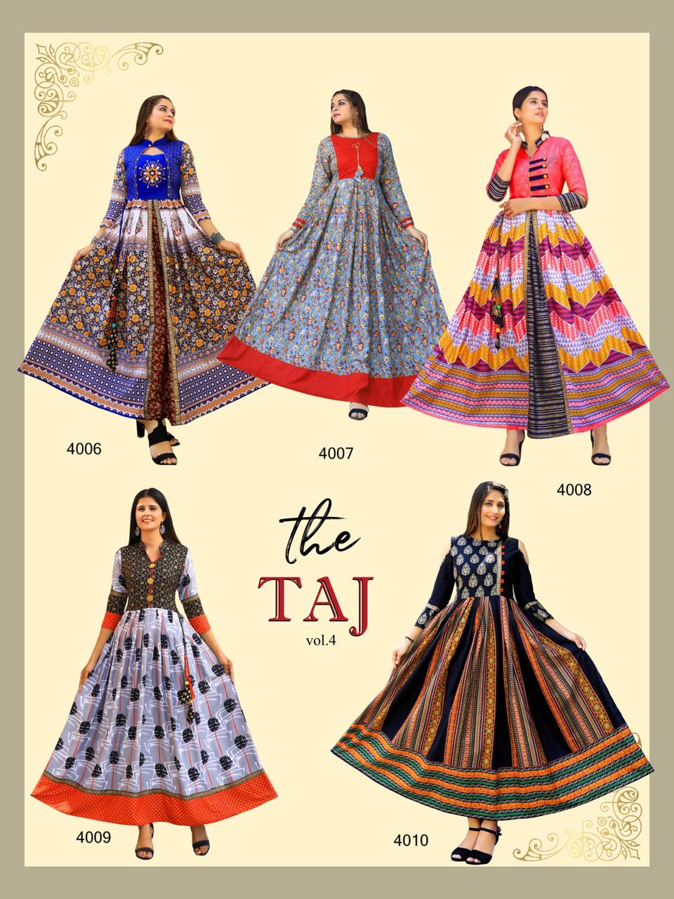 Aradhna Presents Taj Vol 4 Long Kurti Collection