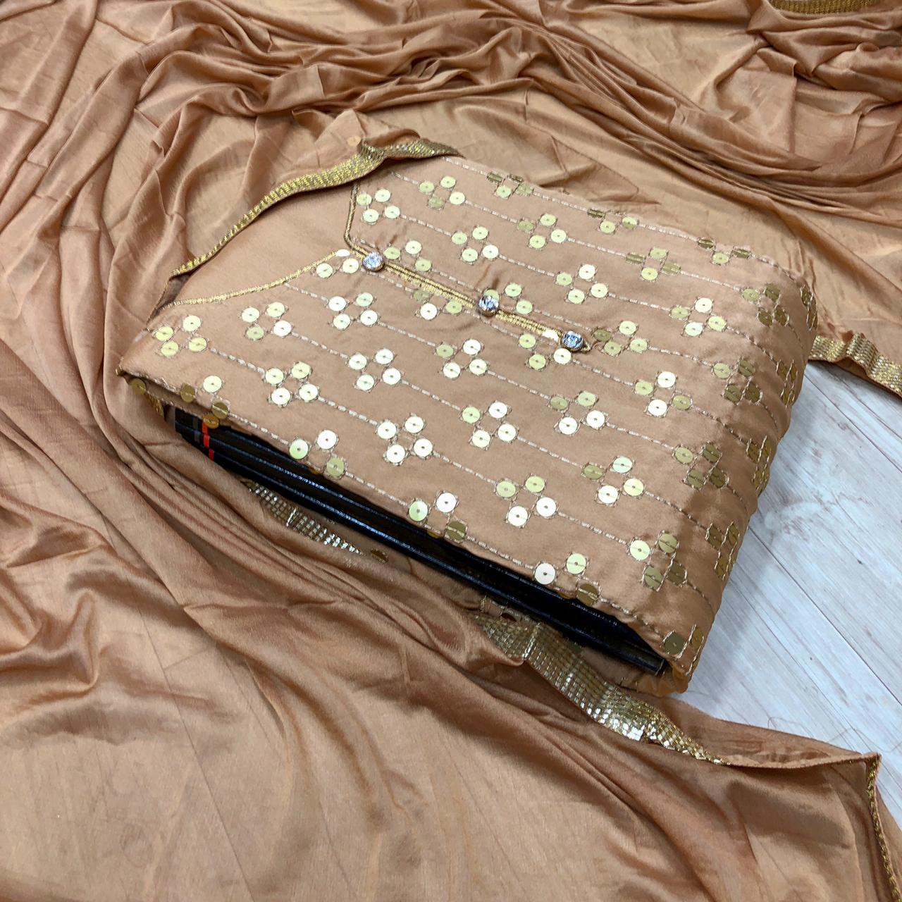 Chocolaty Designer Dress Material