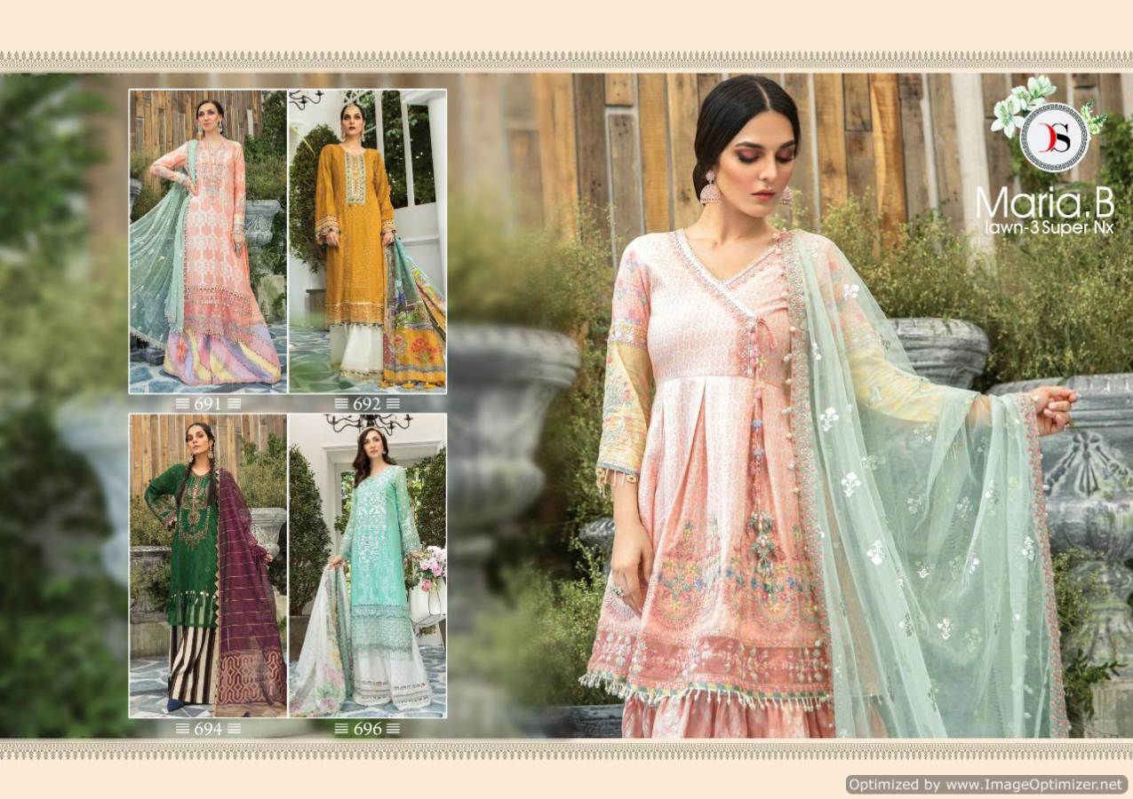 Deepsy Presents Maria B Lawn 3 Super Nx Pure Jam Cotton Pakistani Suits
