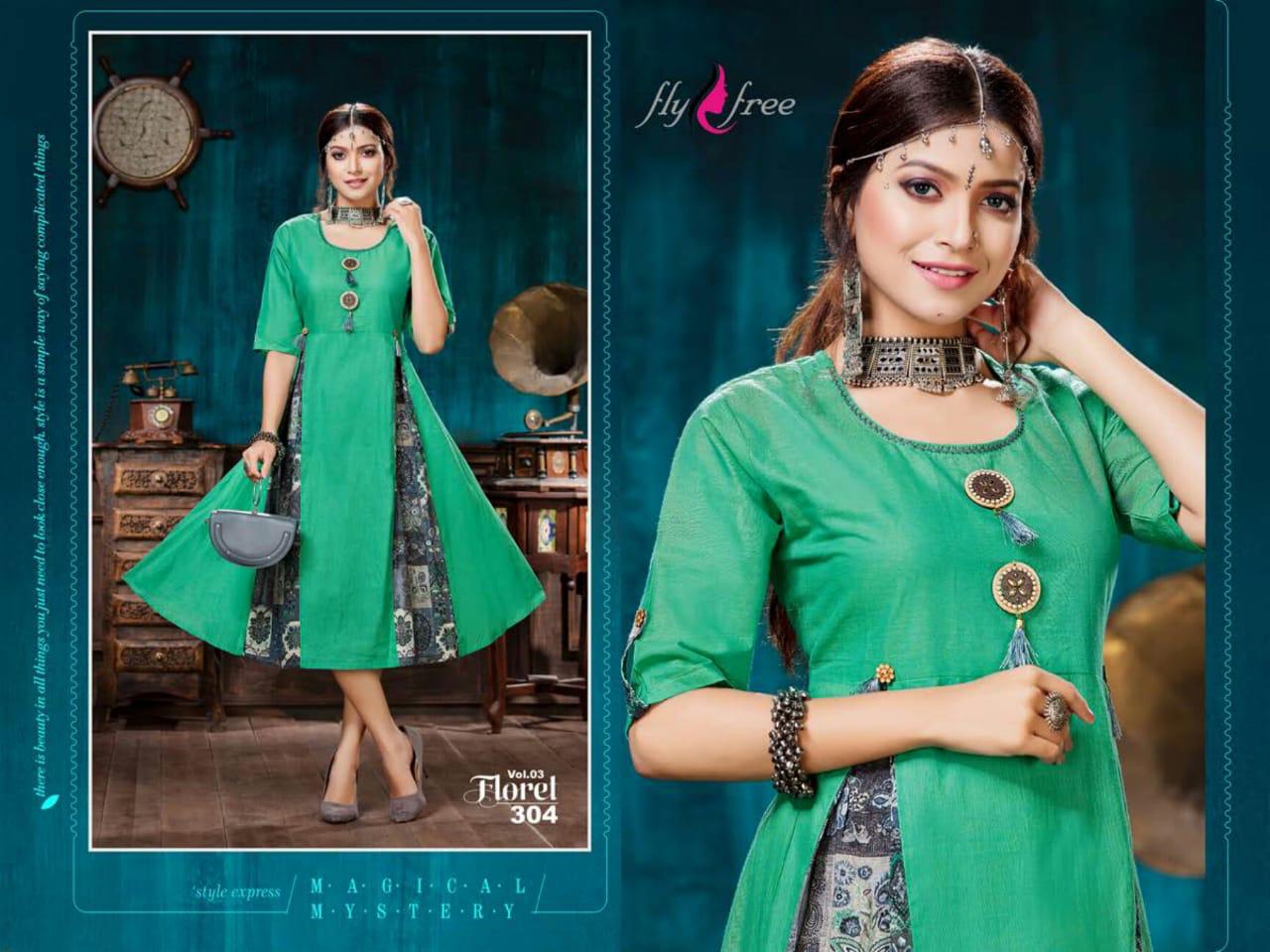Fly Free Presents  Floret Vol 3 Designer  Kurti Collection