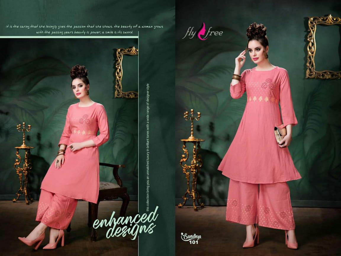 Fly Free  Presents Sanidhya  Stylish Kurti With Bottom
