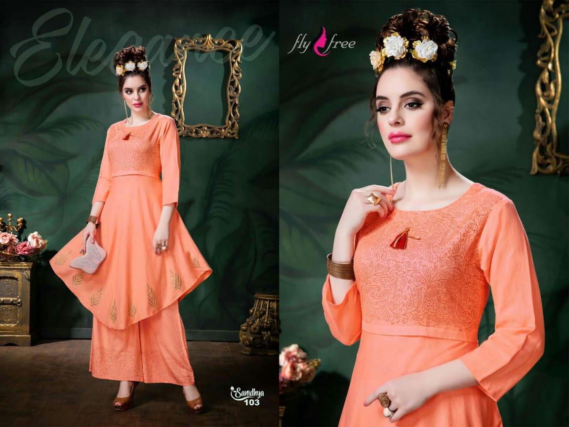 Fly Free  Presents Sanidhya  Stylish Kurti With Bottom