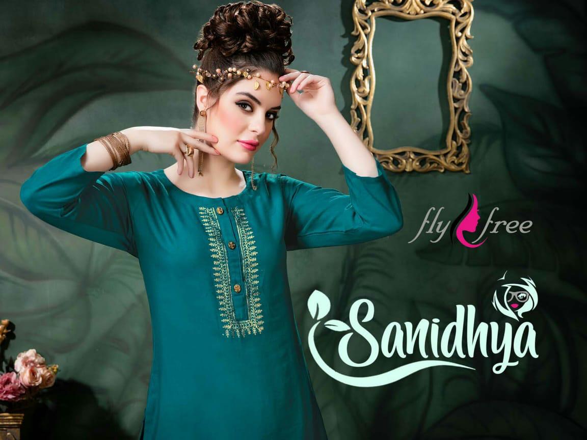 Fly Free  Presents Sanidhya  Stylish Kurti With Bottom