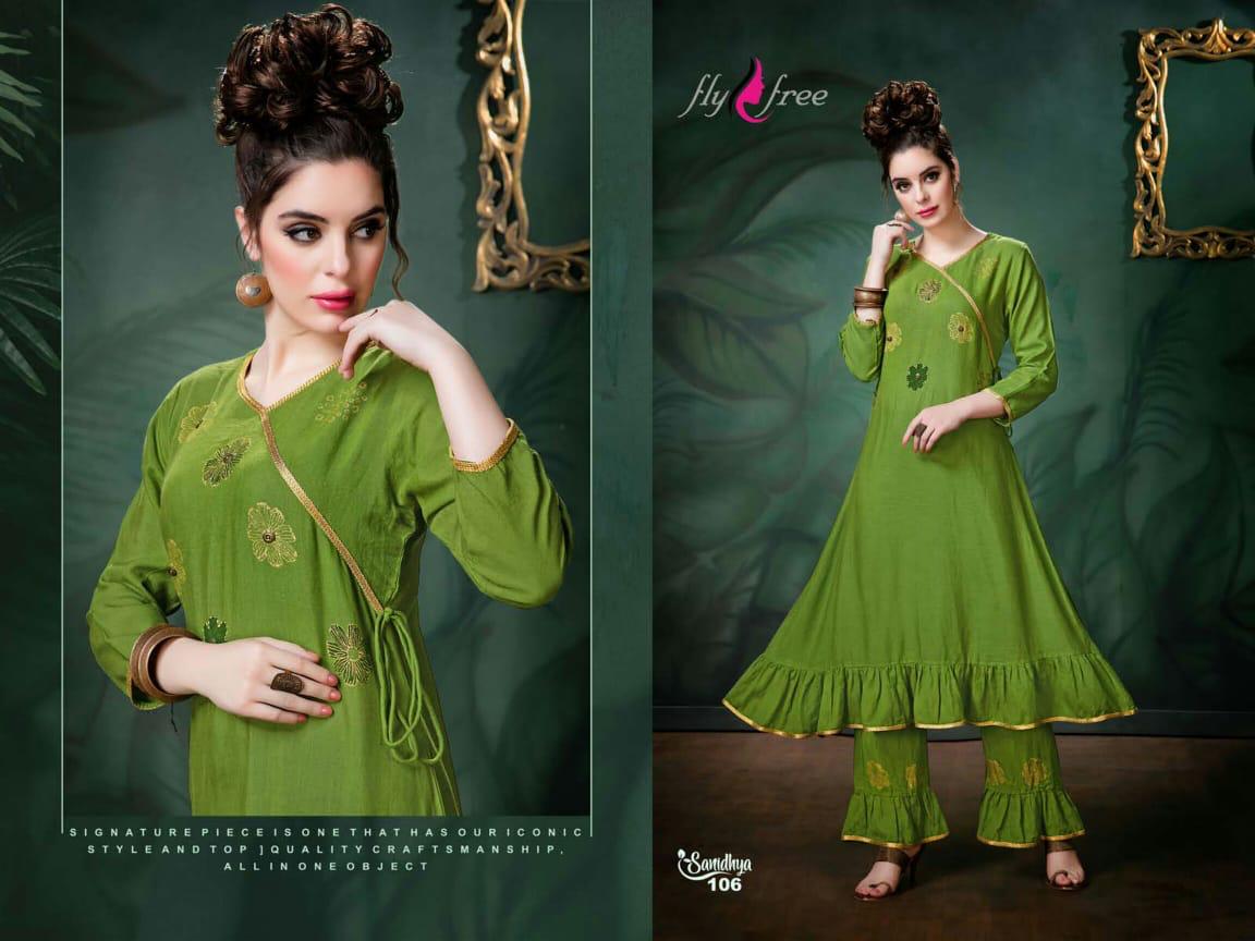 Fly Free  Presents Sanidhya  Stylish Kurti With Bottom