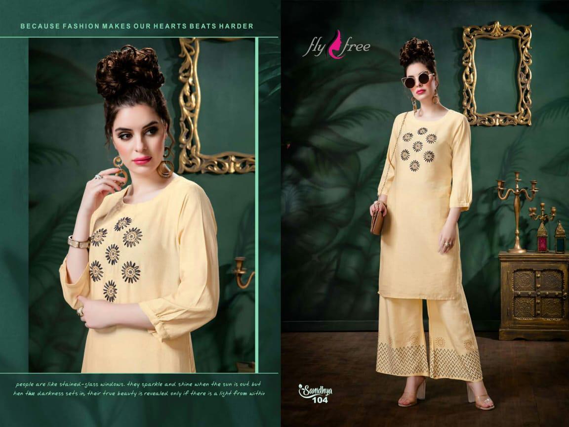 Fly Free  Presents Sanidhya  Stylish Kurti With Bottom