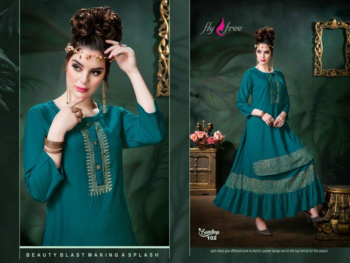 Fly Free  Presents Sanidhya  Stylish Kurti With Bottom