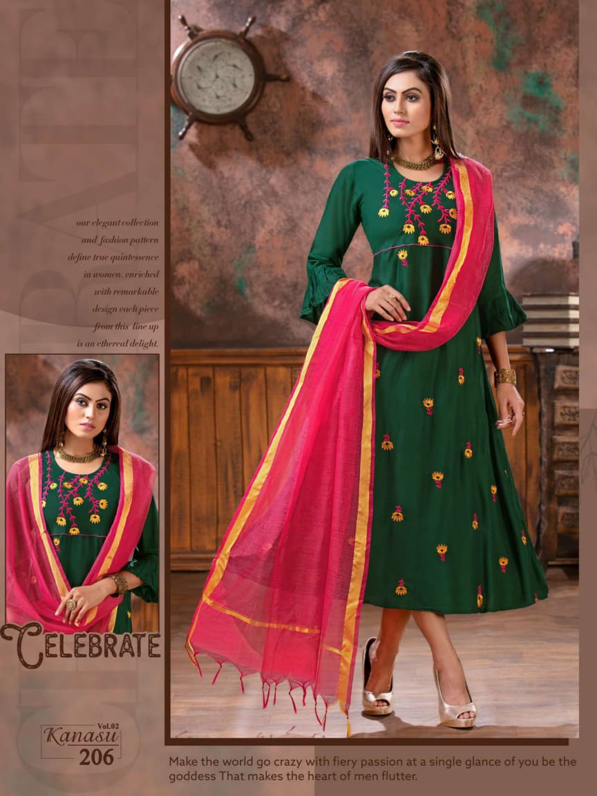 Ft Presents  Kanasu Vol 2 Heavy Designer Kurti With Dupatta