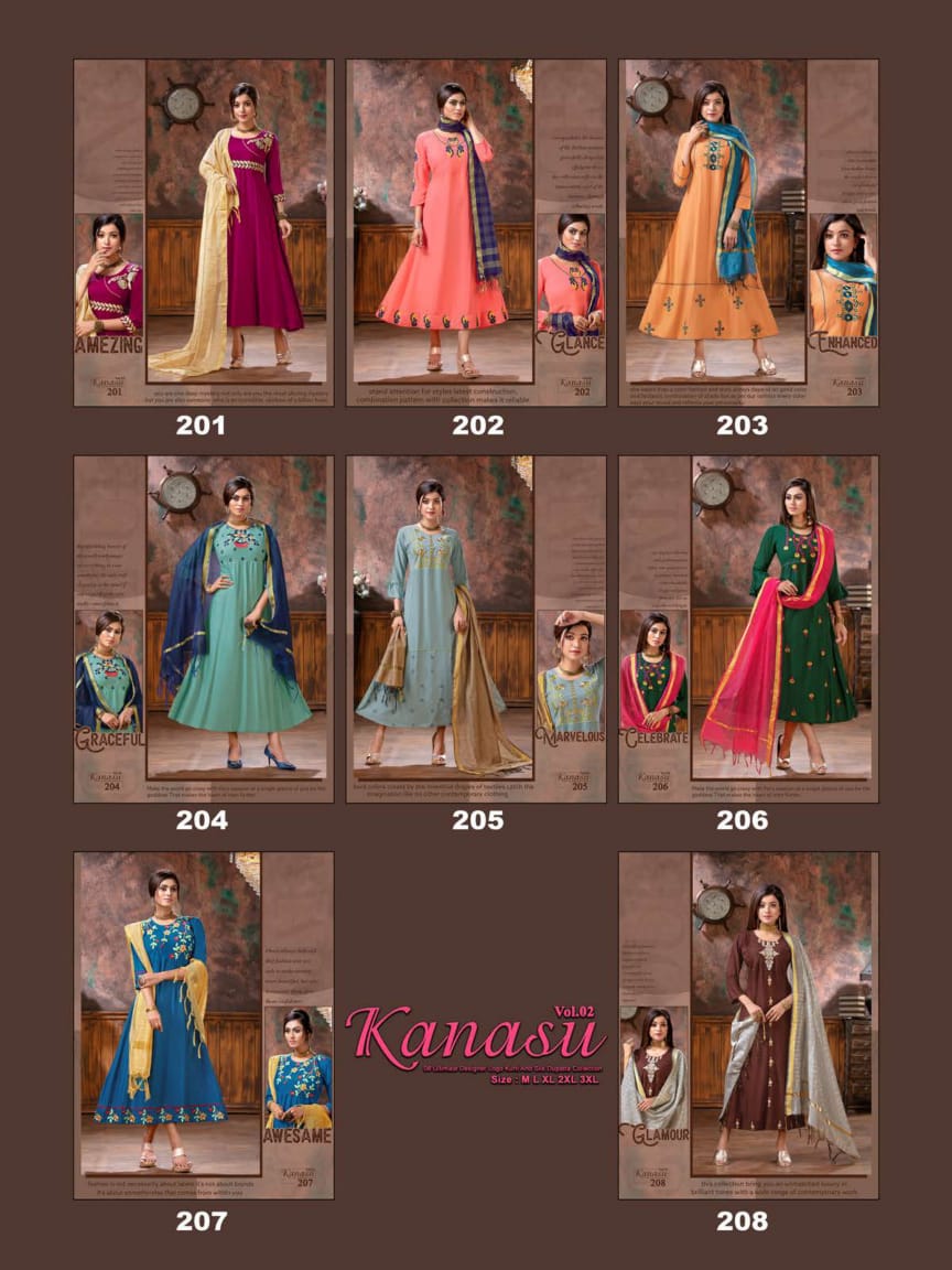 Ft Presents  Kanasu Vol 2 Heavy Designer Kurti With Dupatta